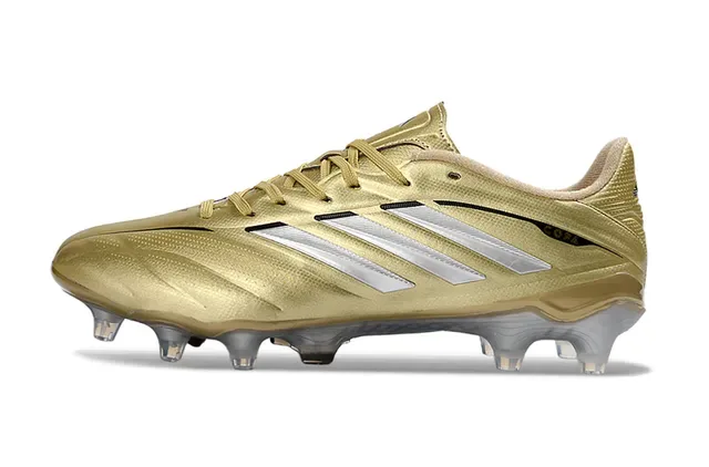 Adidas Copa Gold Silver Metallic Upper Three-Stripe Branding Firm-Ground Soccer Shoes 7