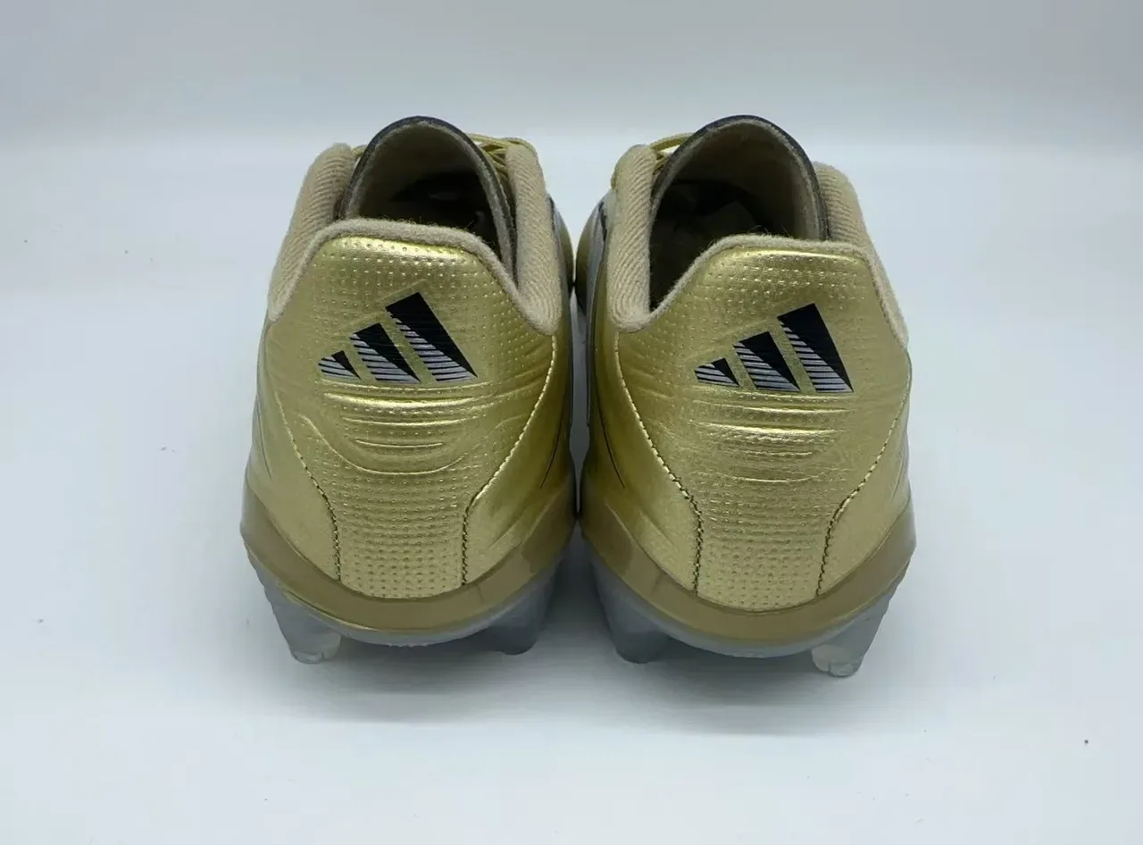 Adidas Copa Gold Silver Metallic Upper Three-Stripe Branding Firm-Ground Soccer Shoes 9