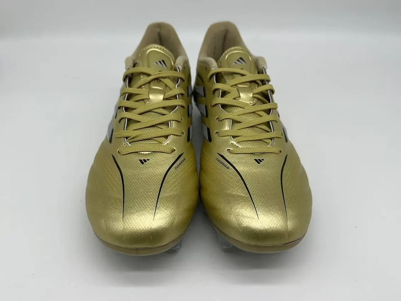 Adidas Copa Gold Silver Metallic Upper Three-Stripe Branding Firm-Ground Soccer Shoes 10