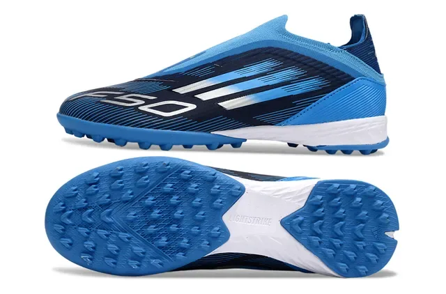 Adidas F50 Bleu marine Low-Cut Sock-Fit Collar Dynamic Speed-Line Graphics Chaussures de football pour gazon artificiel 7