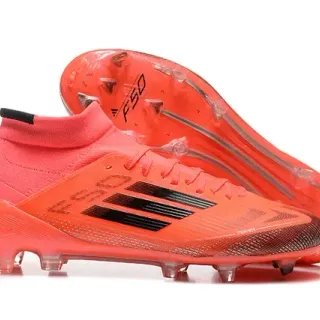 Adidas F50 naranja negro puntera de calcetín Molded Conical Studs Firm-Ground zapatillas de fútbol