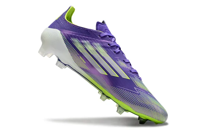 Adidas F50 Violet Vert Low-Cut Empeigne Synthétique Clavons Moulés Terrain Firme Chaussures de Football 2