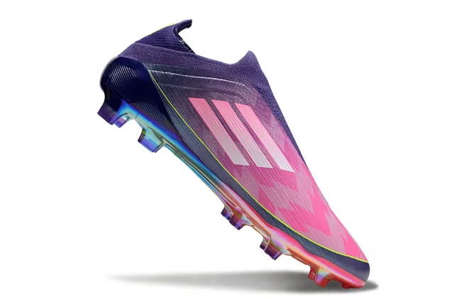 Adidas F50 বেগুনি গোলাপি ইরিডেসেন্ট কঠিন মাঠ ফুটবল জুতা 2