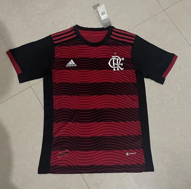 Adidas Flamengo Wavy Stripe लाल कालो जार्सी 2