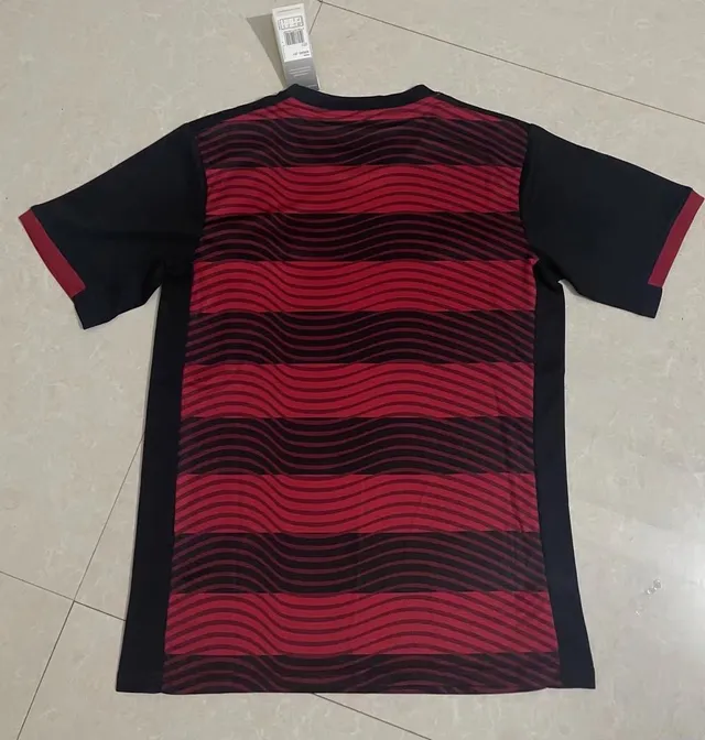 Adidas Flamengo Wavy Stripe लाल कालो जार्सी 3