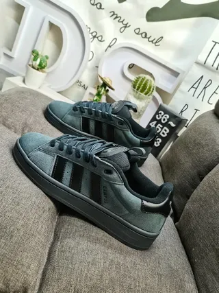 Adidas Gray Black Suede Upper Three-Stripe Side Panel Lifestyle Sneakers 7