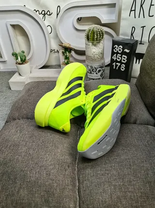 Adidas Vert Noir Néon Lime Maille Supérieure Trois Rayures Latérales Lifestyle Sneakers 6