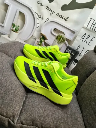 Adidas Vert Noir Néon Lime Maille Supérieure Trois Rayures Latérales Lifestyle Sneakers 7