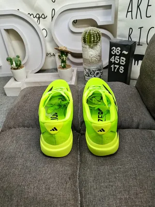 Adidas Vert Noir Néon Lime Maille Supérieure Trois Rayures Latérales Lifestyle Sneakers 8