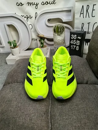 Adidas Vert Noir Néon Lime Maille Supérieure Trois Rayures Latérales Lifestyle Sneakers 10