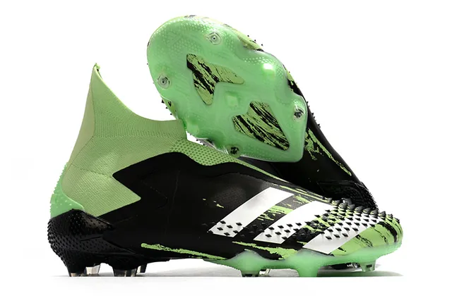 Adidas أحذية كرة القدم أخضر أسود مع علوى من الخياطة تناسب الجورب, كاج غير متناظر TPU على أرض صلبة 2