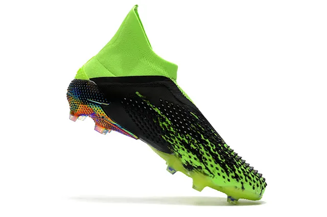 Adidas أحذية كرة القدم أخضر أسود مع علوى من الخياطة تناسب الجورب, كاج غير متناظر TPU على أرض صلبة 4