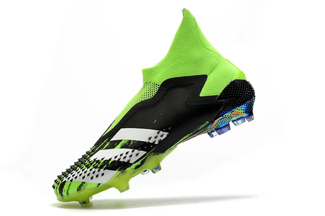 Adidas أحذية كرة القدم أخضر أسود مع علوى من الخياطة تناسب الجورب, كاج غير متناظر TPU على أرض صلبة 5