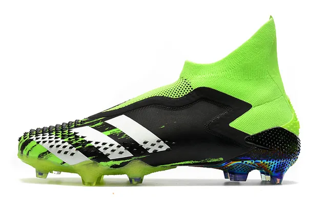 Adidas أحذية كرة القدم أخضر أسود مع علوى من الخياطة تناسب الجورب, كاج غير متناظر TPU على أرض صلبة 6