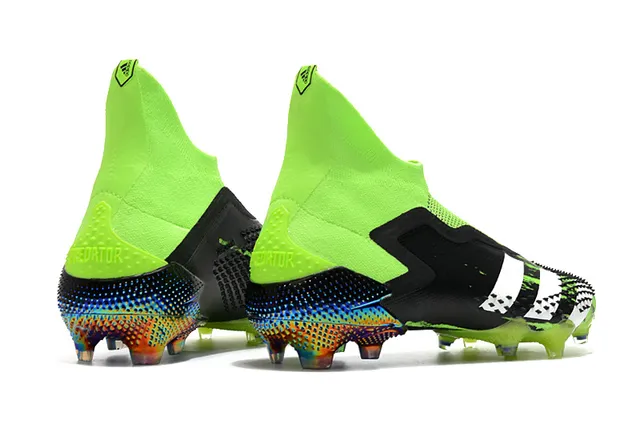 Adidas أحذية كرة القدم أخضر أسود مع علوى من الخياطة تناسب الجورب, كاج غير متناظر TPU على أرض صلبة 8