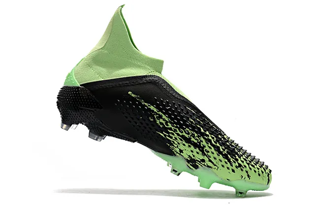Adidas أحذية كرة القدم أخضر أسود مع علوى من الخياطة تناسب الجورب, كاج غير متناظر TPU على أرض صلبة 10