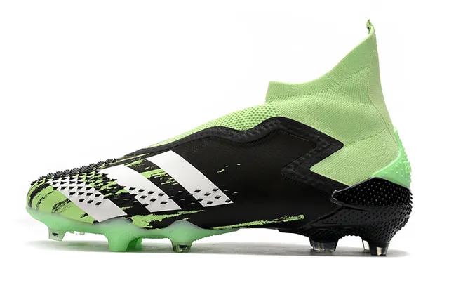 Adidas أحذية كرة القدم أخضر أسود مع علوى من الخياطة تناسب الجورب, كاج غير متناظر TPU على أرض صلبة 12