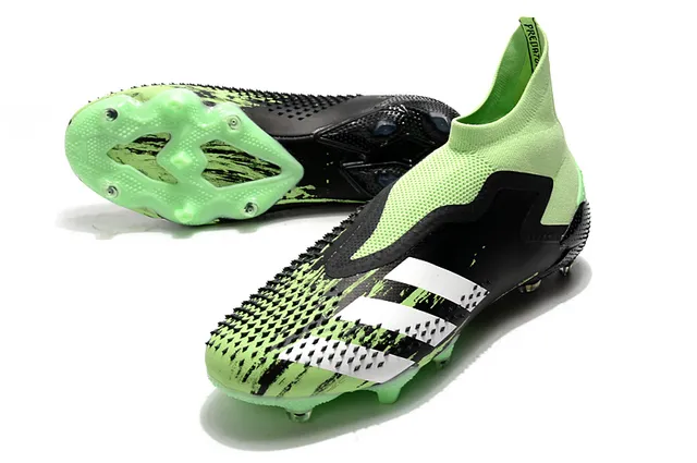 Adidas أحذية كرة القدم أخضر أسود مع علوى من الخياطة تناسب الجورب, كاج غير متناظر TPU على أرض صلبة 13