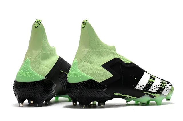 Adidas أحذية كرة القدم أخضر أسود مع علوى من الخياطة تناسب الجورب, كاج غير متناظر TPU على أرض صلبة 14