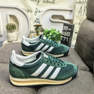 Adidas أخضر أبيض Retro Runner شبكة و سويد علوي أحذية نمط حياة