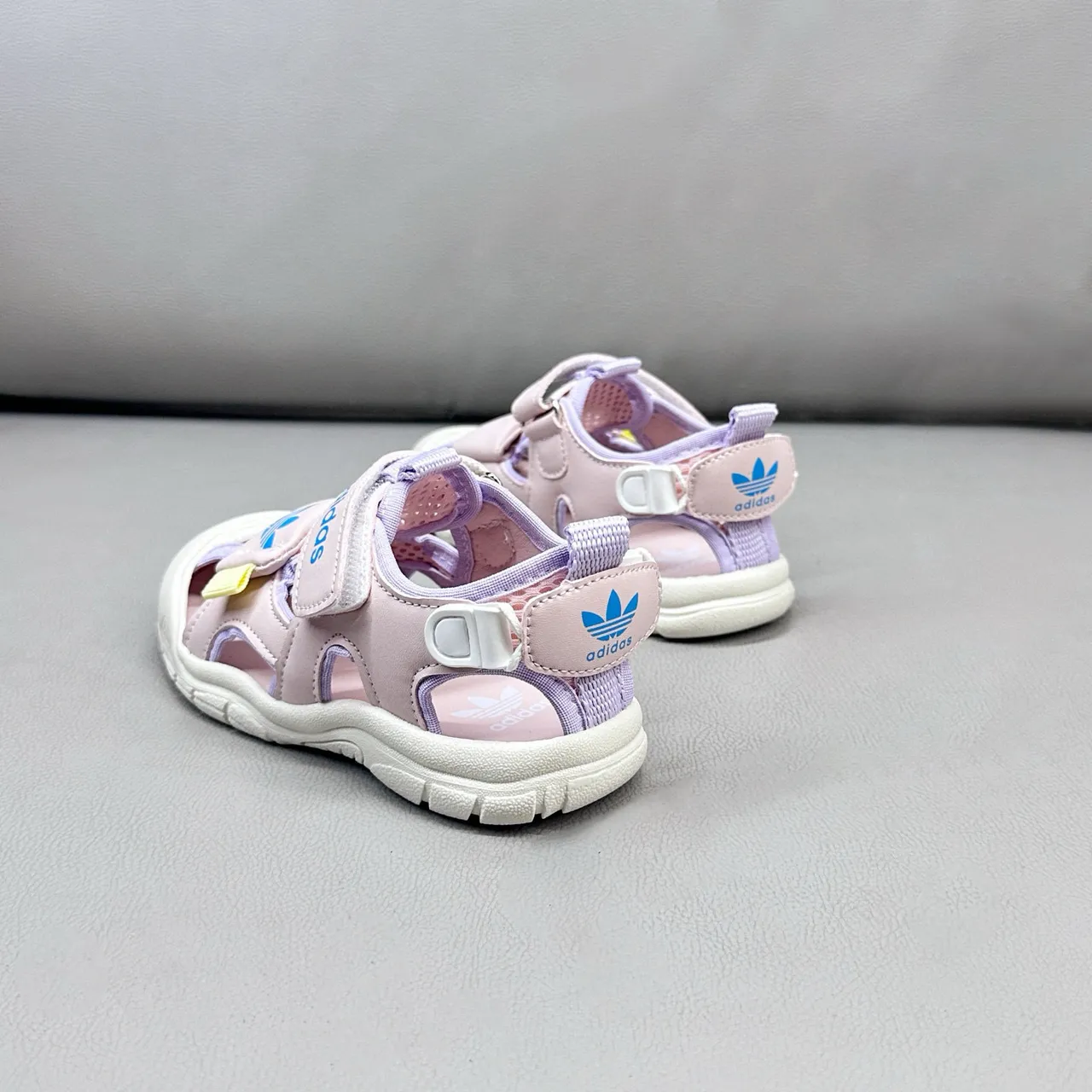 Adidas Kids Pink Multi-Strap Velcro Casual Sandals 5