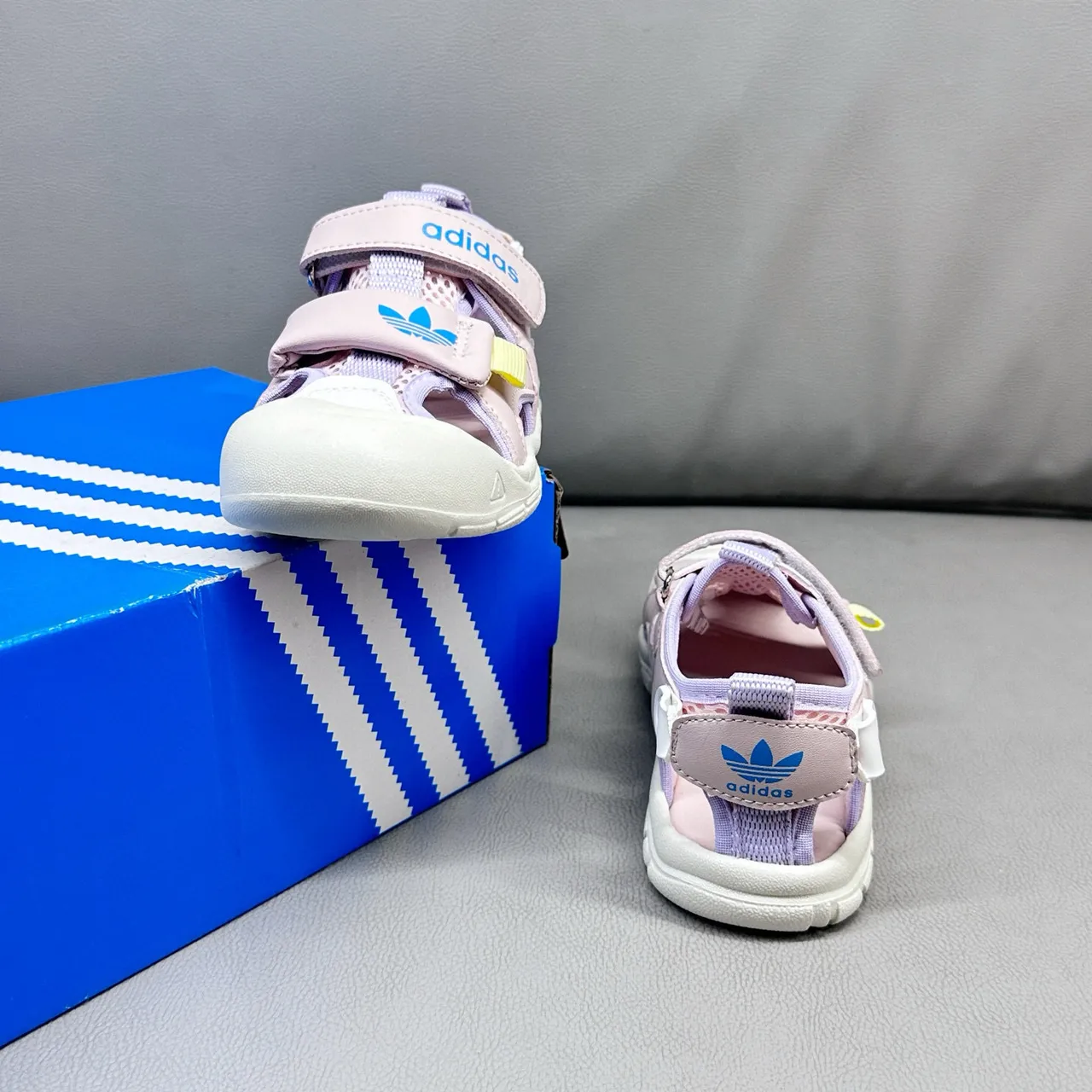 Adidas Kids Pink Multi-Strap Velcro Casual Sandals 8
