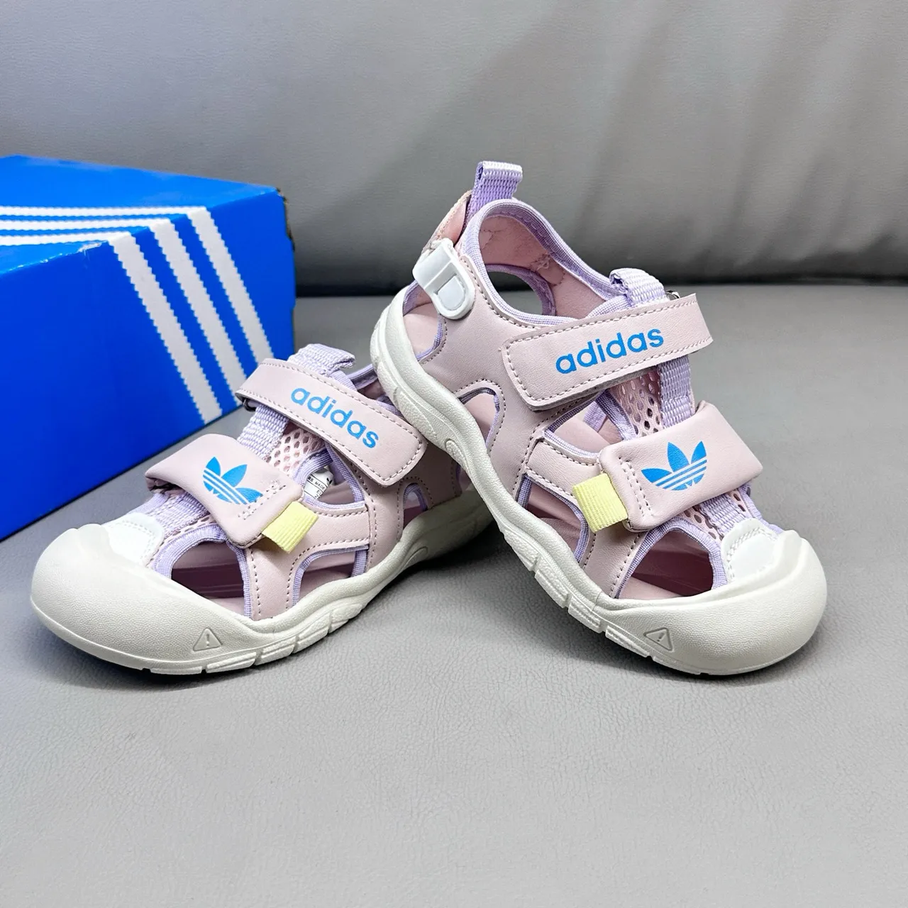 Adidas Kids Pink Multi-Strap Velcro Casual Sandals 9