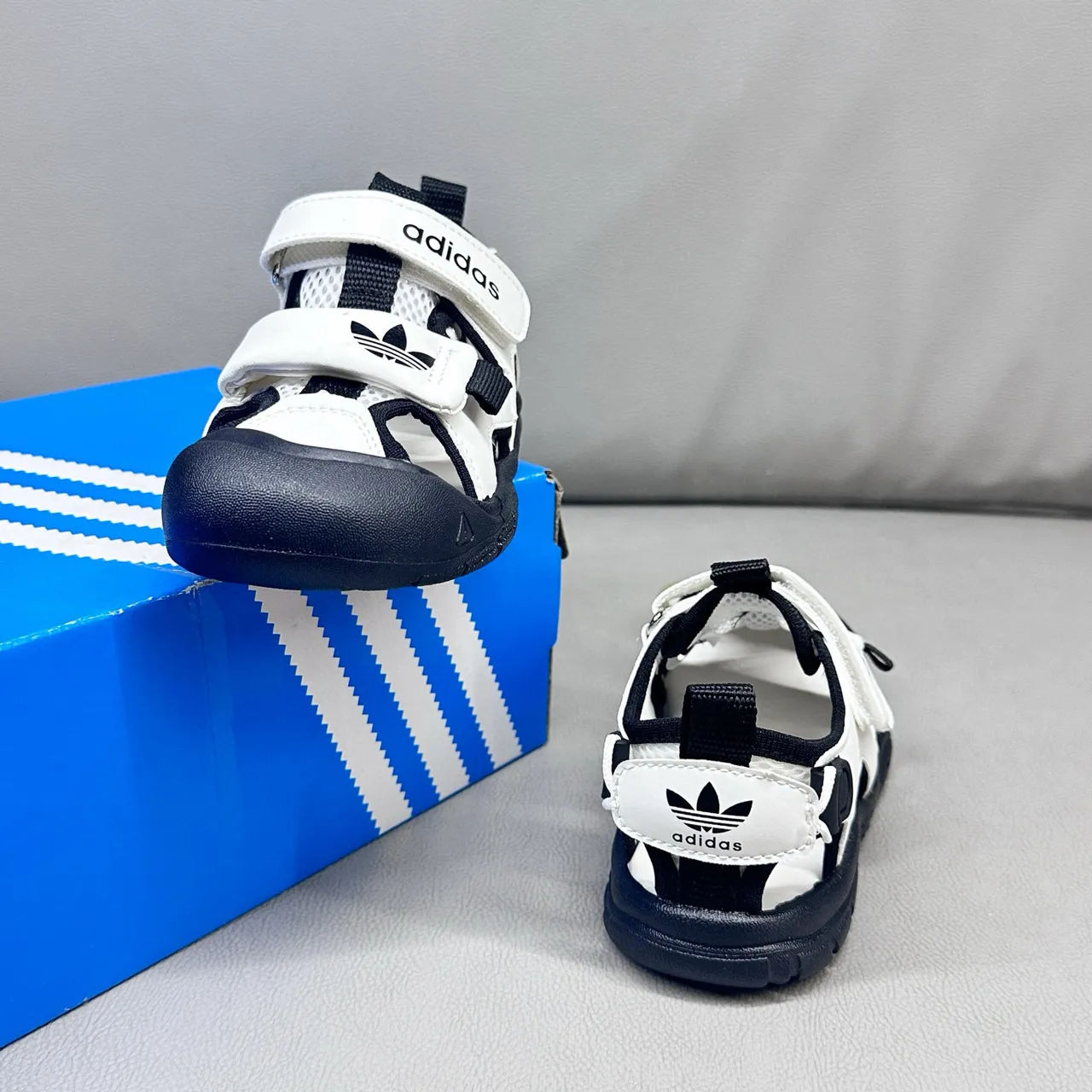 Adidas Kids Pink Multi-Strap Velcro Casual Sandals 15