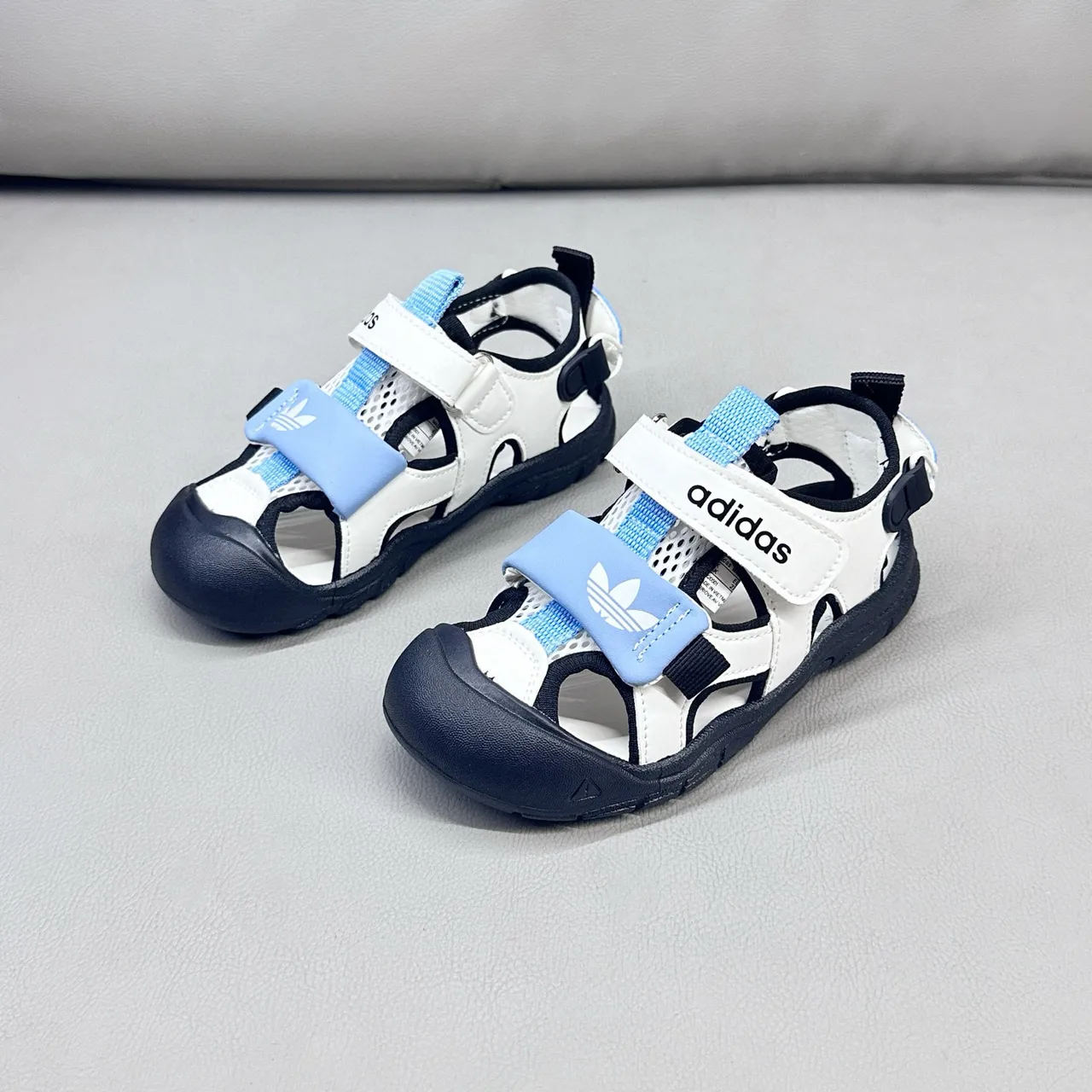 Adidas Kids Pink Multi-Strap Velcro Casual Sandals 19