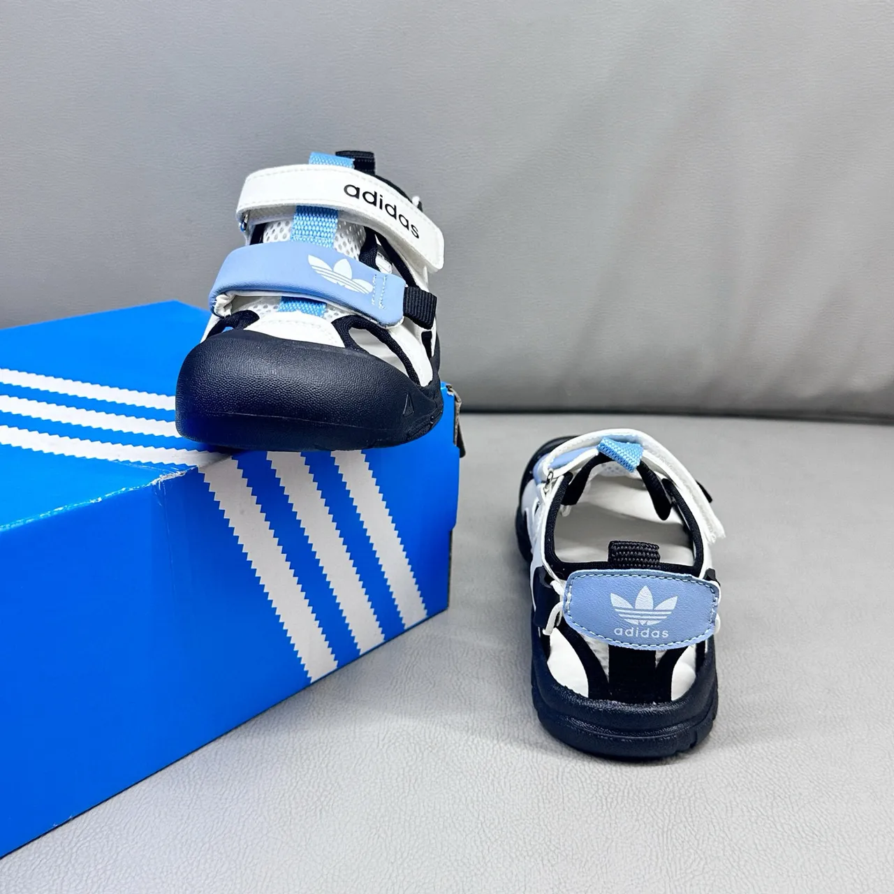 Adidas Kids Pink Multi-Strap Velcro Casual Sandals 24
