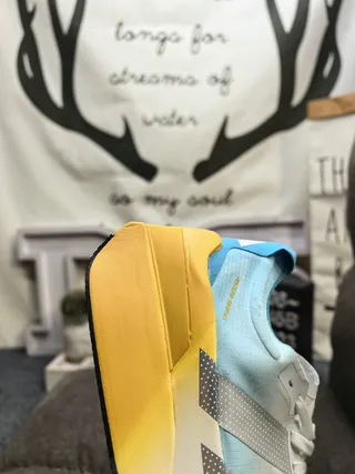 Adidas Lightstrike Pro White Blue Sculpted Midsole Gradient Yellow Sole Running Shoes 3