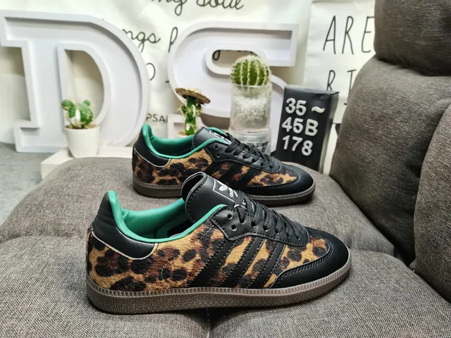 Adidas Multicolor Black Leopard-Print Upper Three-Stripe Overlay Lifestyle Sneakers 1