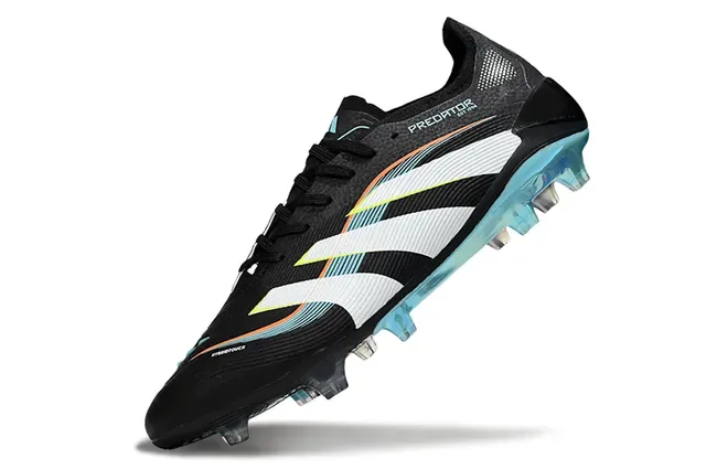Adidas Predator Accuracy Noir Blanc Bleu Iridescent Chaussures de football Firm-Ground 3