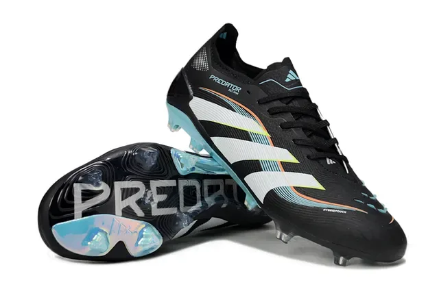 Adidas Predator Accuracy Noir Blanc Bleu Iridescent Chaussures de football Firm-Ground 4