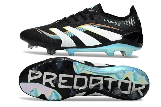 Adidas Predator Accuracy Noir Blanc Bleu Iridescent Chaussures de football Firm-Ground 6