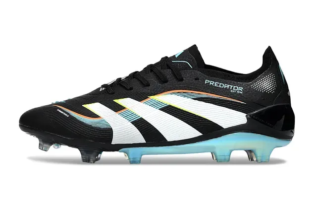 Adidas Predator Accuracy Noir Blanc Bleu Iridescent Chaussures de football Firm-Ground 7