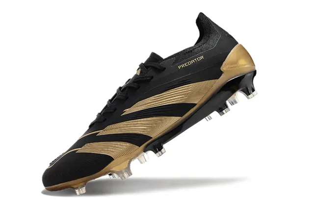 Adidas Predator أسود وذهب Firm-Ground أحذية كرة القدم 3