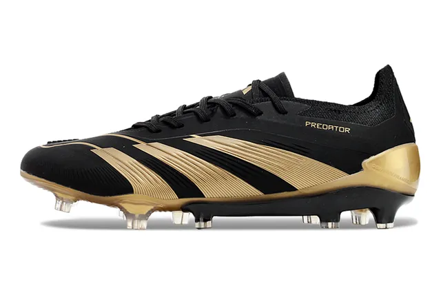 Adidas Predator أسود وذهب Firm-Ground أحذية كرة القدم 7