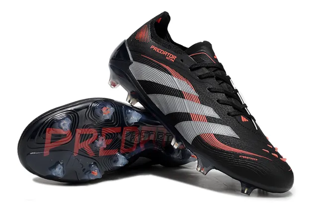 Adidas Predator Black Silver Red Firm-Ground Zapatos de fútbol 6