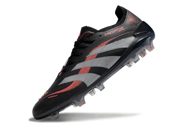 Adidas Predator Black Silver Red Firm-Ground Zapatos de fútbol 7