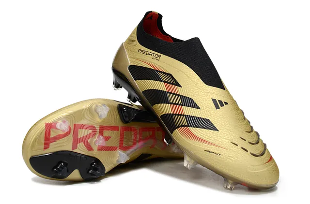 Adidas Predator Gold Black Red Firm-Ground Sapatos de futebol 4