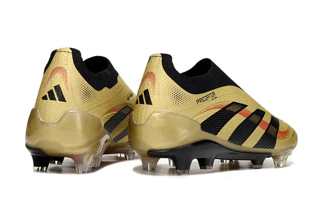 Adidas Predator Gold Black Red Firm-Ground Sapatos de futebol 5