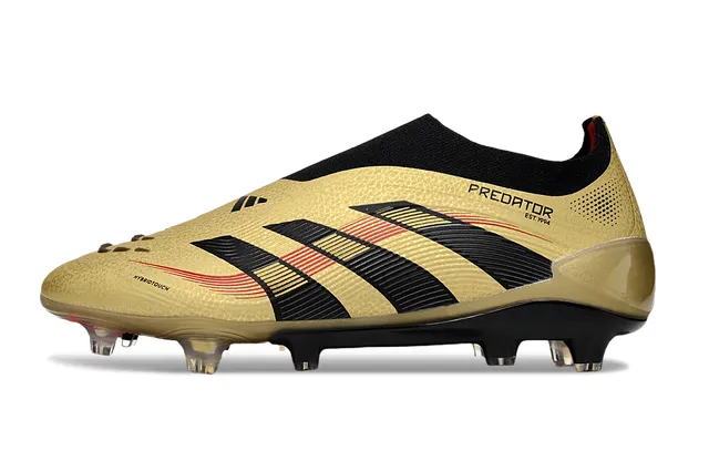 Adidas Predator Gold Black Red Firm-Ground Sapatos de futebol 7