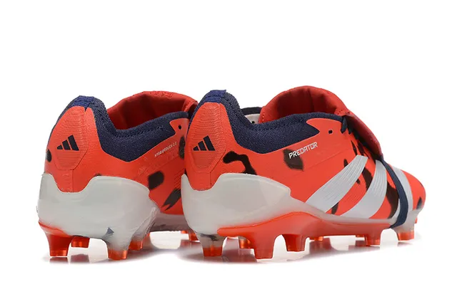 Adidas Predator Naranja Negro Sin Cordones Cierre con Correa Superposición con Imagen Animal Césped Firme Zapatos de Fútbol 2