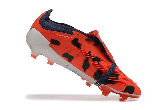 Adidas Predator Naranja Negro Sin Cordones Cierre con Correa Superposición con Imagen Animal Césped Firme Zapatos de Fútbol 4