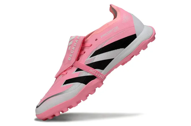 Adidas Predator पिंक ब्लैक लो-कट लेसलेस स्ट्रैप टर्फ सोकर जूते 11