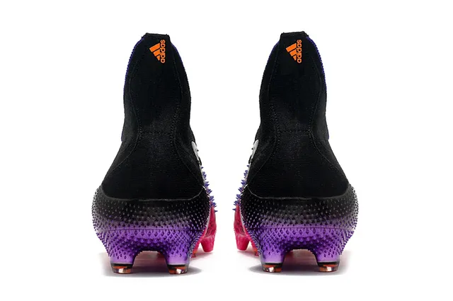 Adidas Predator গোলাপি বেগুনি উচ্চ-কাট সক-ফিট কলার ফার্ম-গ্রাউন্ড ফুটবল জুতা 3