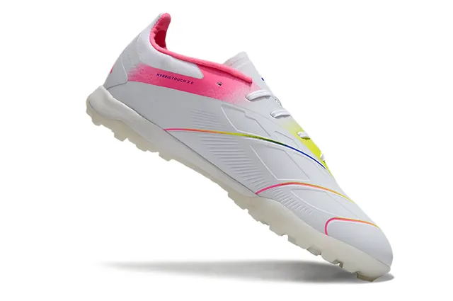 Adidas Predator White Pink Low-Cut Synthetic Upper Gradient Stripe Cage Turf Soccer Shoes 2