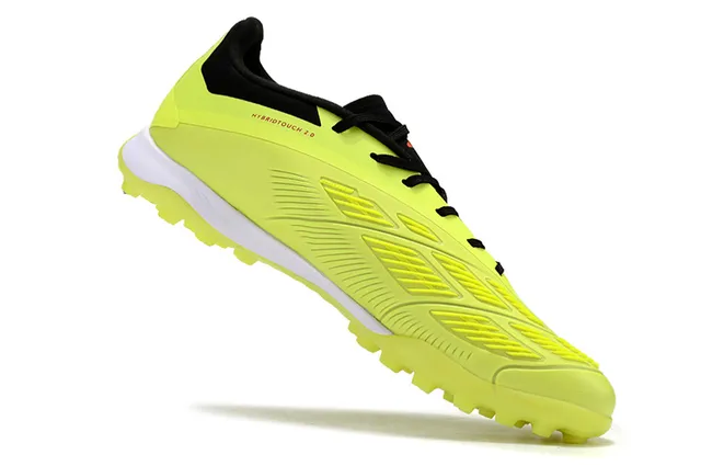 Adidas Predator Yellow Black Neon Synthetic Upper Lace And Collar Contrast Turf Soccer Shoes 2