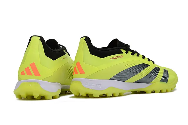 Adidas Predator Yellow Black Neon Synthetic Upper Lace And Collar Contrast Turf Soccer Shoes 5